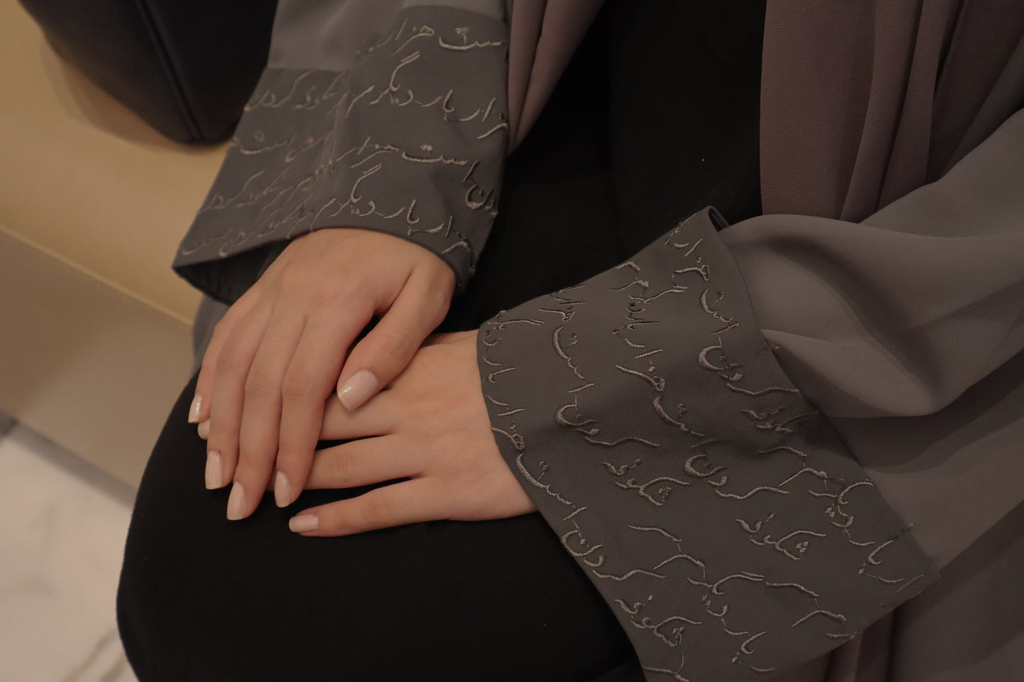 Midnight, Black Embroidered Abaya