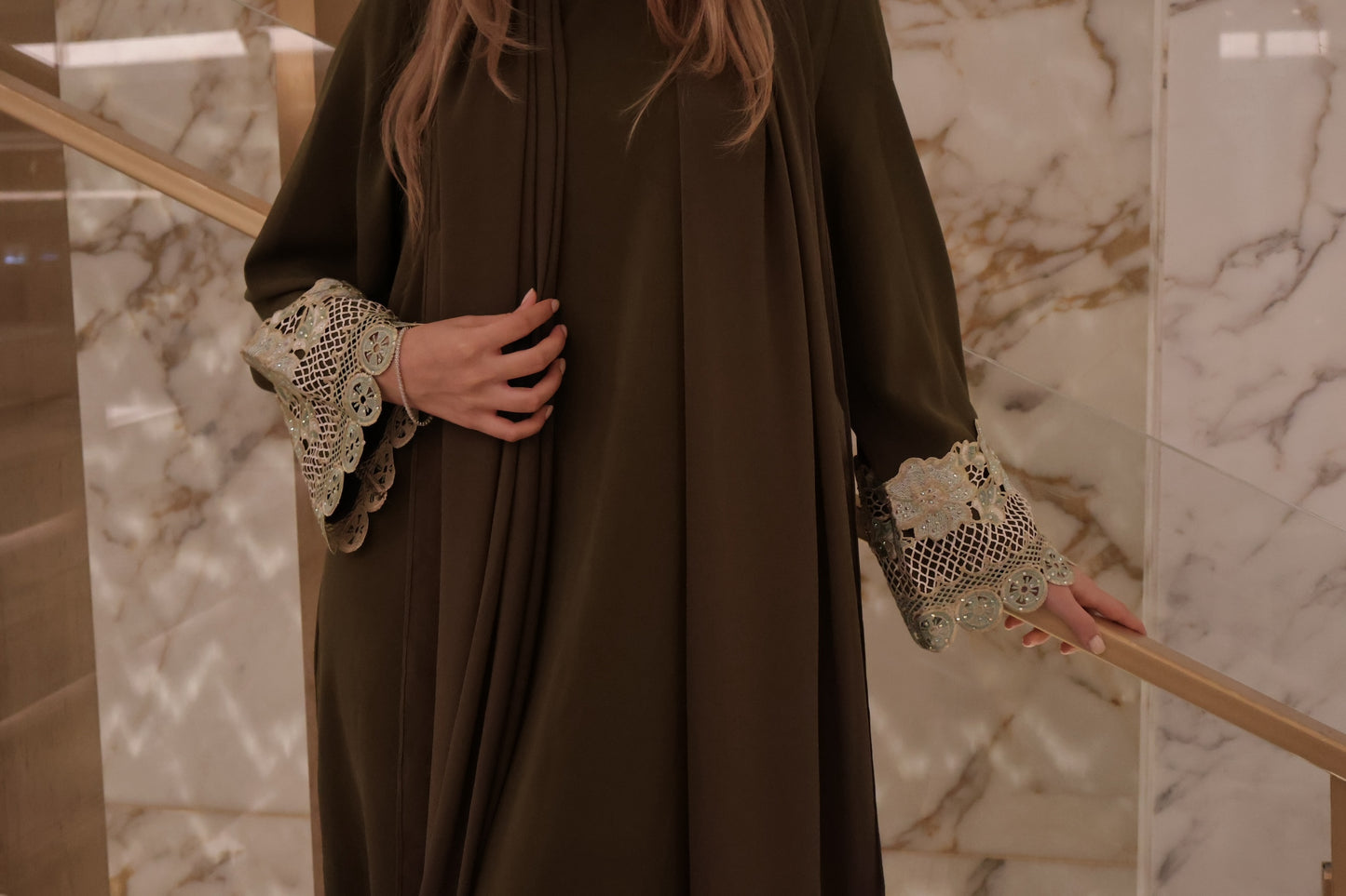 Delight, Floral trim cuff abaya